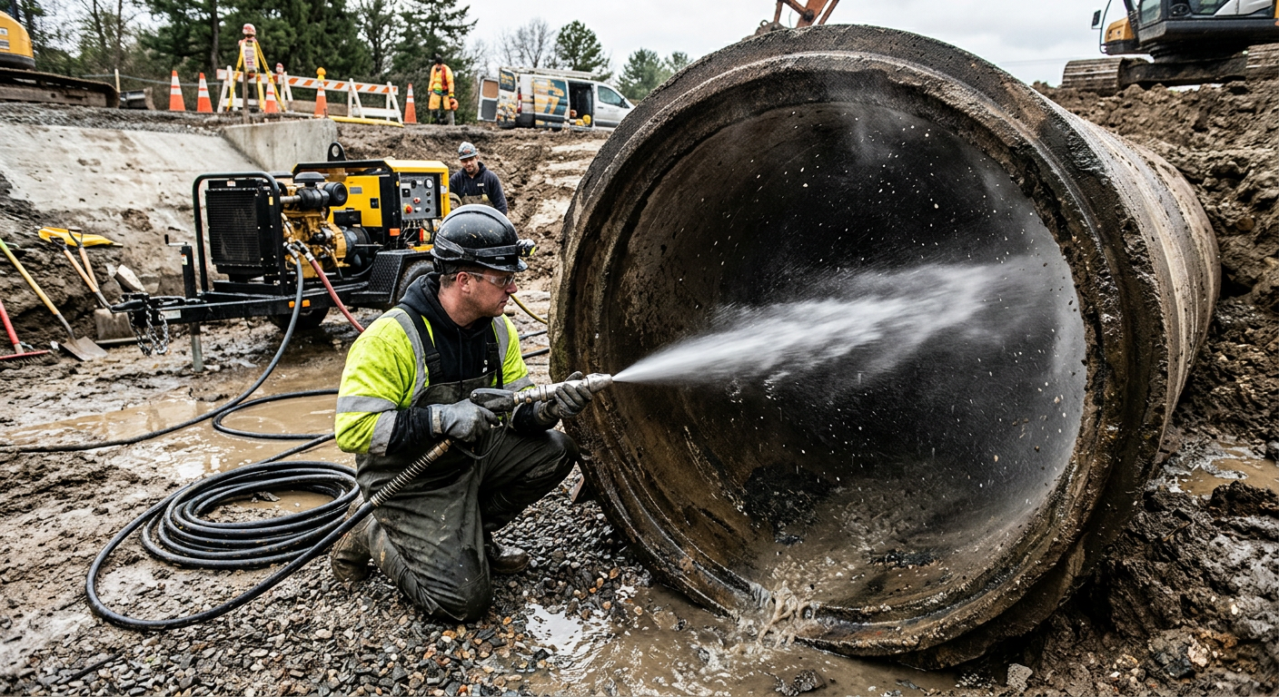 Hydrocurage haute pression pour débouchage de canalisation à Châtillon